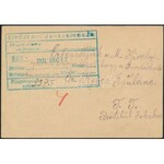 1931 Levelezőlap VESZPRÉM-GYŐR vasúti mozgóposta bélyegzéssel és 3 db törvénykezési illetékbélyeggel ...