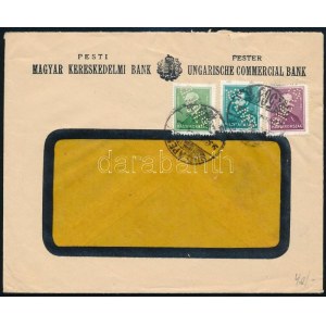 1933 Levél 3 db PMKB perfin bélyeggel / Cover with 3 perfin stamps