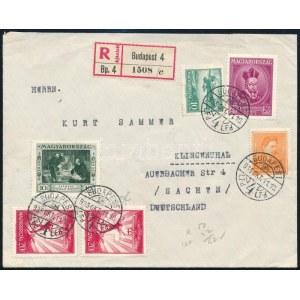 1935 6 bélyeges ajánlott levél Németországba / Registered cover to Germany