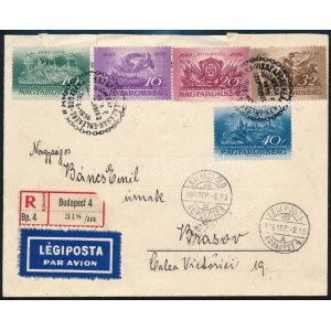 1936 Budavár sor ajánlott légi levélen első napi bélyegzéssel Romániába / Mi 538...