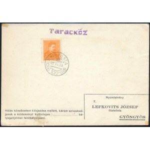 1938 Levelezőlap / Postcard M.KIR.POSTA 323 + Taracköz