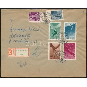 1943 Ajánlott levél Repülő alap sorral / Registered cover