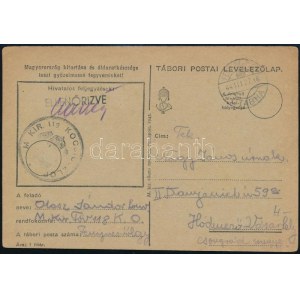 1944 Tábori posta levelezőlap / Field postcard M. KIR. 118. KOCSIPOSZLOP
