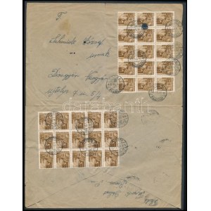 1945 (2. díjszabás) Levél 30 db bélyeggel / Cover with 30 stamps