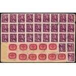1945 (18. díjszabás) Levél 44 db bélyeggel / Cover with 44 stamps