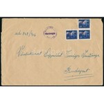 1946 (8. díjszabás) Levél 48 db bélyeggel és postaügynökségi bélyegzéssel ...