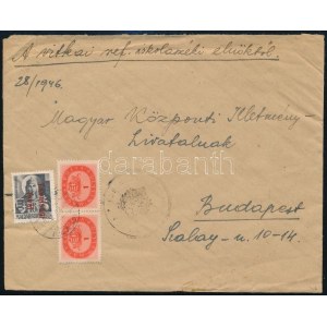 1946 (16. díjszabás) Levél 33 db bélyeggel / Cover with 33 stamps