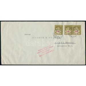 1946 (21. díjszabás) Külföldi levél Milliárd 3 x 500mlP + hátoldalon Milpengő 10 x 10.000mP bérmentesítéssel BUDAPEST...