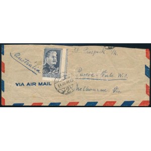 1949 Sztálin 1Ft elfogazva Ausztriába küldött levél kivágáson ...