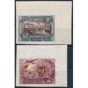1950 Bélyegmúzeum ívsarki vágott sor / Mi 1086-1087 imperforate corner set