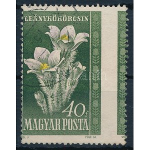 1950 Virág 40f látványosan elfogazva / Mi 1113 shifted perforation