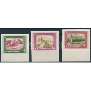 1952 Moszkva ívszéli vágott sor / Mi 1218-1220 imperforate margin set