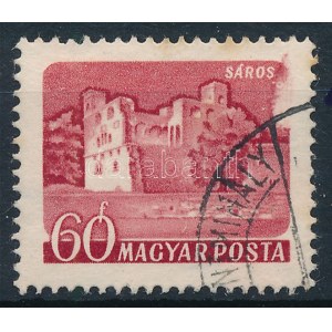 1960 Várak I. 60f jobb felül festékhiány / Mi 1653 partly missing red colour