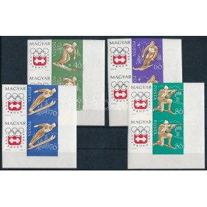 1963 Téli olimpia vágott sor ívsarki párokban / Mi 1975-1982 imperforate corner pairs