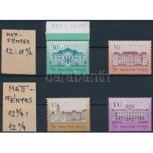 1987 Kastélyok 4 klf bélyeg matt-fényes / 4 stamps on matte and glossy paper
