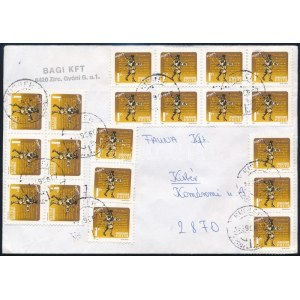 1989 Levél Zircről Kisbérre 47 db portó bélyeggel / Cover 47 postage due stamps