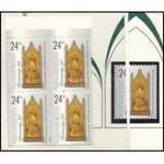 1998 5 db Karácsony ajándék bélyeg, közte ívszéli négyestömb Az első bélyeg-előfizetők tiszteletére dísztokkal (100...