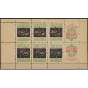 1921 A félszázados magyar levélbélyeg emlékkiállítás emlékív / souvenir sheet