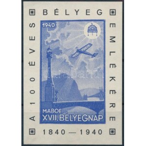 1940 A 100 éves a bélyeg emlékére vágott emlékív / souvenir sheet