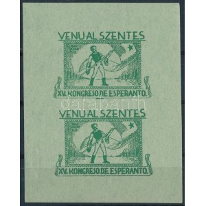 1941 Venual Szentes Eszperantó Kongresszus vágott emlékív / souvenir sheet