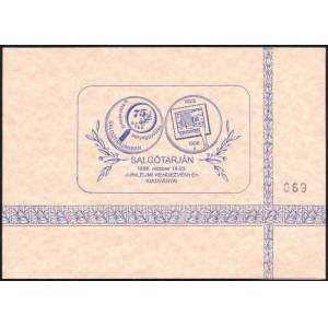1998 Salgótarján jubileumi rendezvények kiadványai füzet, benne emlékív és levélzárók / souvenir sheet ...