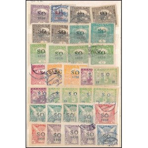 Csehszlovákia + Lengyelország 1920 Sziléziai népszavazási területek felülnyomott bélyegei, 213 db bélyeg kis berakóban ...
