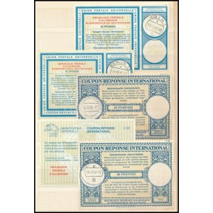 NSZK 1958-1975 5 db nemzetközi válaszdíjszelvény / FRG 1958-1975 5 international reply coupons