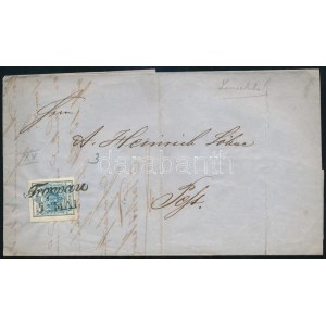 1854 9kr fehér korong lemezhiba a E betűben, távolsági levélen / with plate flaw, on domestic cover Troppau ...