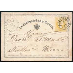 1871 2kr díjjegyes levelezőlap / PS-card NOWY SACZ (Újszandec, Lengyelország)