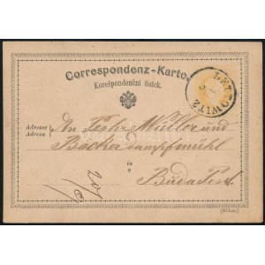 1875 2kr díjjegyes levelezőlap / PS-card LETTOWITZ (Csehszlovákia)
