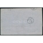 1873 3 x 5sld távolsági levélen (egy bélyeg hibás) / 3 x 5sld on domestic cover (1 stamp damaged) CONSTANTINOPEL ...