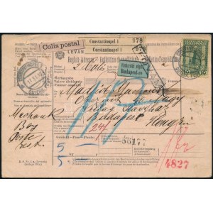 1913 Teljes csomagszállító 2 csomagról / Complete parcel card for 2 packages