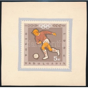 1964 Tokioi olimpia 5st Gál Ferenc eredeti bélyegterve 90 x 90 mm / Original essay of Ferenc Gál