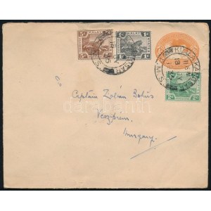 1936 Díjjegyes boríték díjkiegészítéssel Veszprémbe küldve / PS...