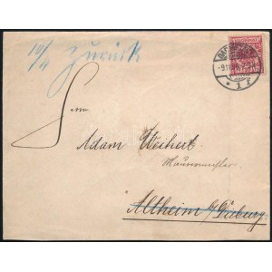 1896 Visszaküldött levél érdekes postai levélzáróval / Returned cover with interesting label