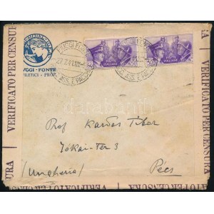 1941 Többszörösen cenzúrázott levél Pécsre / Censored cover to Hungary