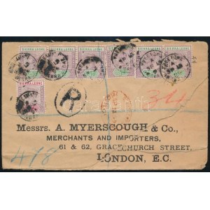 1899 Ajánlott levél Londonba / Registered cover to London (szakadt / torn)