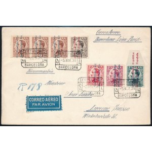 1931 Ajánlott légi levél Svájcba / registered airmail cover to Switzerland