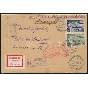 1931 Ajánlott légi levél Berlinbe / Registered airmail cover to Berlin LUFTSCHIFF GRAF ZEPPELIN / POLARFAHRT...