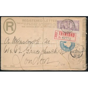 1899 Ajánlott díjjegyes díjkiegészített levél Londonba / Registered PS...