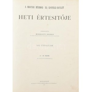 1897 A Magyar Mérnök- és Építész-Egylet heti értesítője. XVI. évf. (1-40. szám.) (60 szövegábrával.) Szerk....