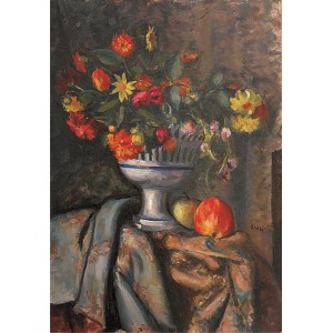 Aneri - Irena Weiss (1888-1981), Martwa natura z kwiatami i jabłkami, ok. 1919