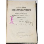 PRZEZDZIECKI Alexander - Wiadomość bibliograficzna o rękopismach zawierających w sobie rzeczy polskie...1850