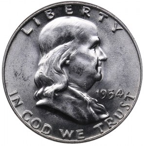 USA 1/2 dollars 1954 D - NGC AU 58 FBL