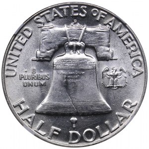 USA 1/2 dollars 1954 D - NGC AU 58 FBL