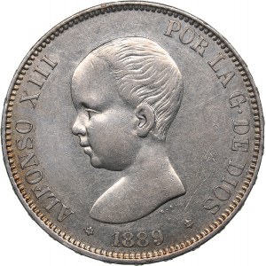 Spain 5 pesetas 1889