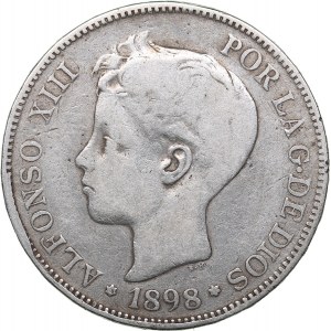 Spain 5 pesetas 1898