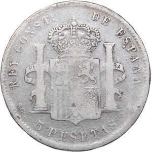 Spain 5 pesetas 1898