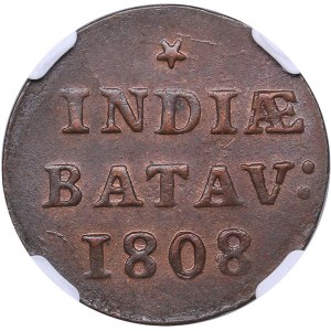 Netherlands East Indies - Batavian Republic Duit 1808 - NGC MS 63 BN