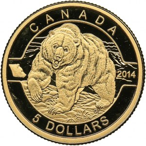 Canada 5 dollars 2014 - Grizzly Bear